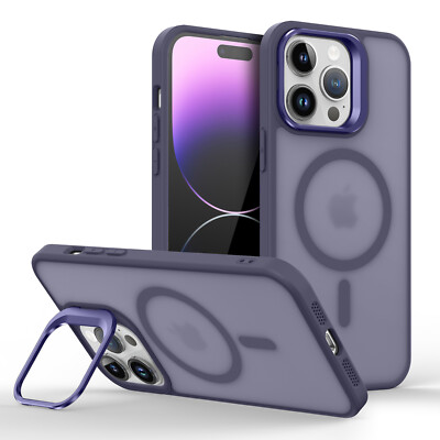 Magsafe Hülle Für iPhone 16 15 Pro Max 14 13 12 Handy Schutz Case Kamera Stand D