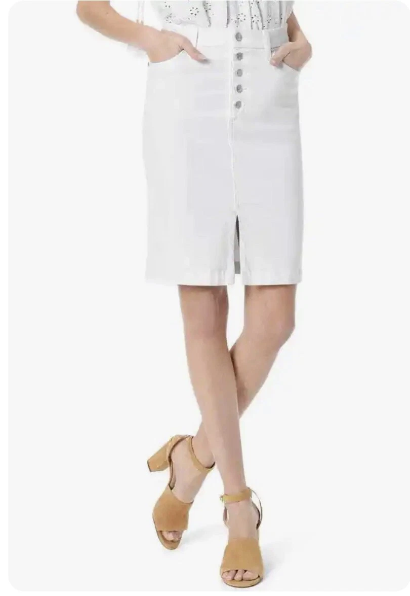Joe's Women's Jeans Denim Button Fly Pencil Skirt White Size 32