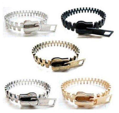 1 Fashion Unique Zipper Zip Shape Metal Bangle Bracelets 5colors-1 N110-N114 - Picture 1 of 4