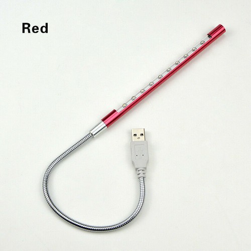 LED USB 10 Flexible Lamp For Reading Notebook PC Laptop Keyboard Night Light 1X - Afbeelding 11 van 13
