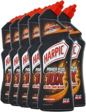 6 x Harpic Power Plus Black 750ml Toilet Cleaner Disinfectant 3.38 per litre