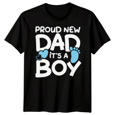 Lustiges Herren-T-Shirt Proud New Dad Its A Boy Vatertag Shirt Bester Papa aller Zeiten #FD