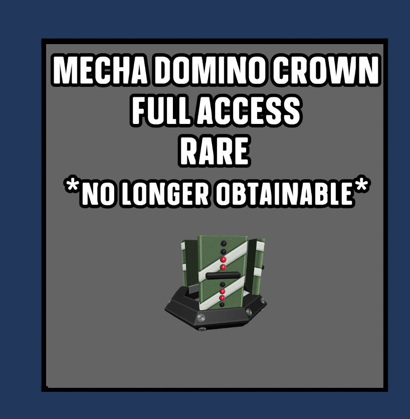 ROBLOX MECHA DOMINO CROWN RARE FULL ACCESS NO LONGER OBTAINABLE