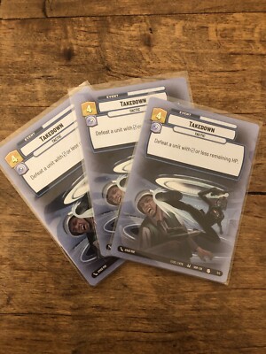 Star Wars Unlimited  Takedown  Ausschalten Play-set 3 Cards SWU Showdown English