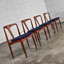 4 Scandinavian Modern Teak Juliane Dining Chairs Attributed to Johannes Andersen