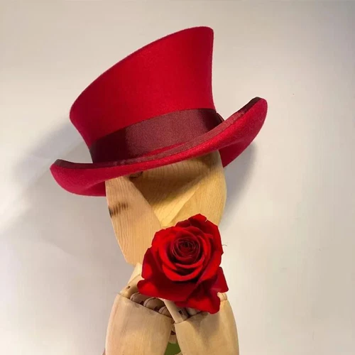 Kaschmir Mütze asymmetrisch Zylinder Unisex Steam Punk Wolle Party Kostüm Magic Cap - Bild 13 von 35