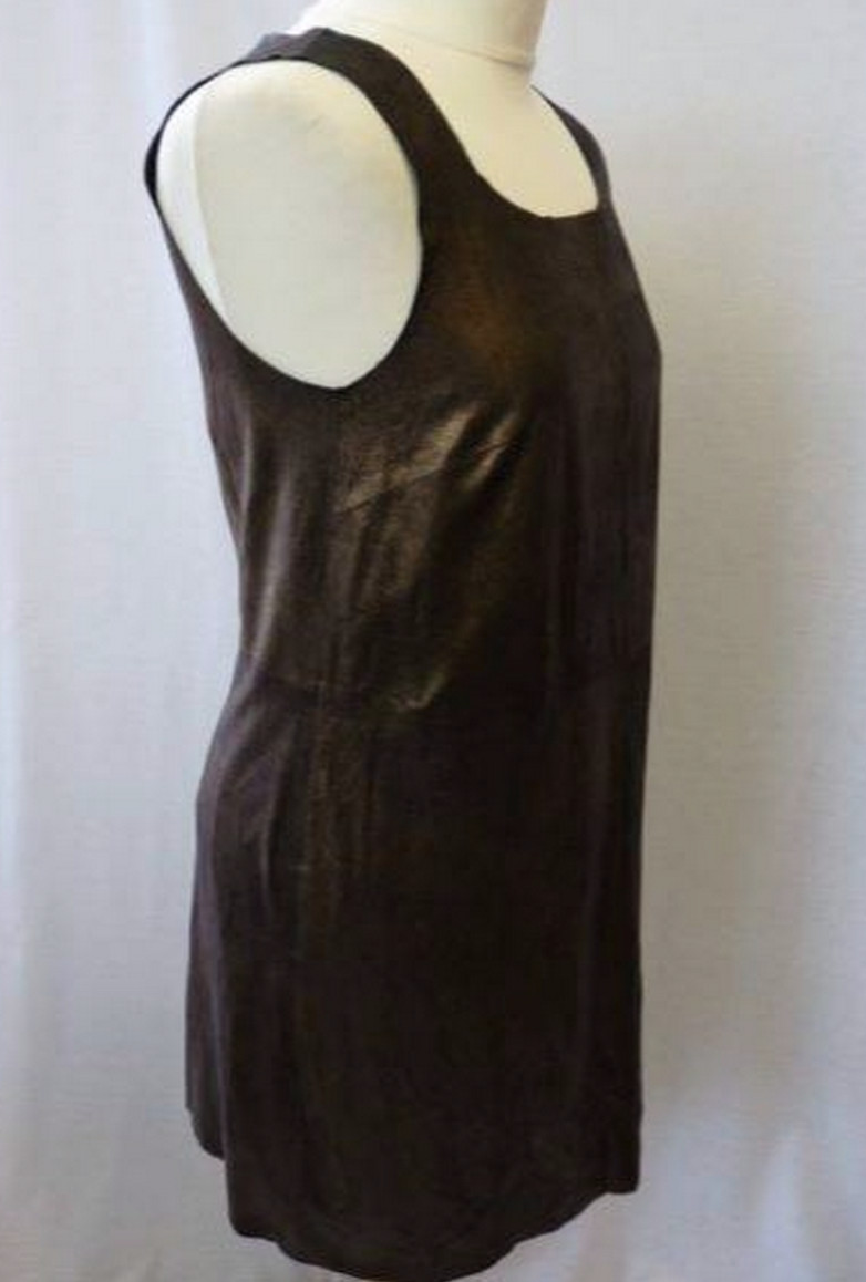 Luxury 100% Goat Leather Bronze Gold Dress - RRP £1,250 image 3