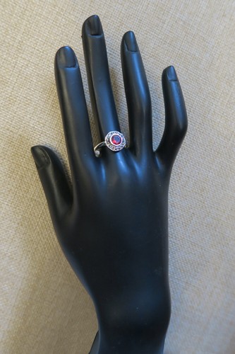 925 ECHT SILBER *** Granat Markasit Ring, Größenauswahl - Picture 5 of 9