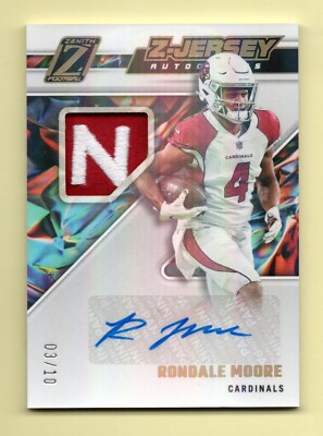 2022 Panini Zenith Z-JERSEY AUTOGRAPHS Rondale Moore #/10 LOGO PATCH - CARDINALS