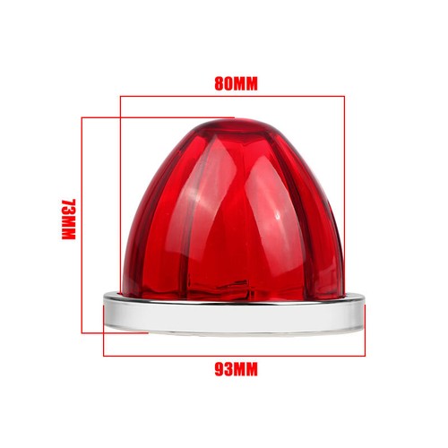 Red Amber led Watermelon Glass Light with 1156 Bulbs for 12V 24V Trucks Trailers - Picture 5 of 14