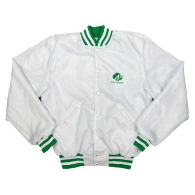Vintage 90 s Girl Scouts of America Satin Varsity Jacket Size Small Brownies