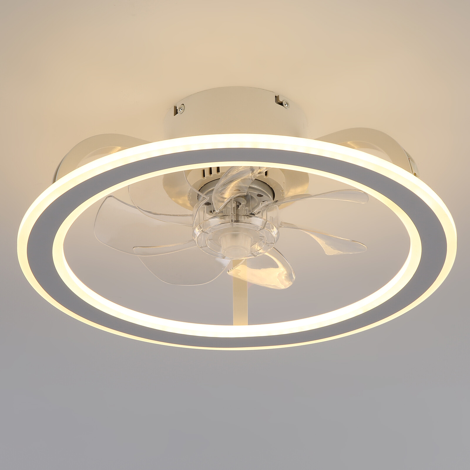Modern Dimmable Invisible Chandelier Ceiling Fan with APP Control for Stylish Deco  