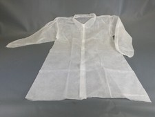 Pack of 10 Lab Coat Disposable Blue Polypropylene Short Jacket with Knitted Cuff