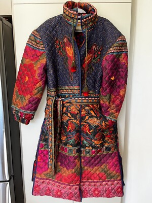 Mixed Patchwork Midi Reversible Puffer Jacket