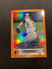2022 Topps Chrome - Rookie Autographs Orange Refractor #RA-MB Mike Baumann /25