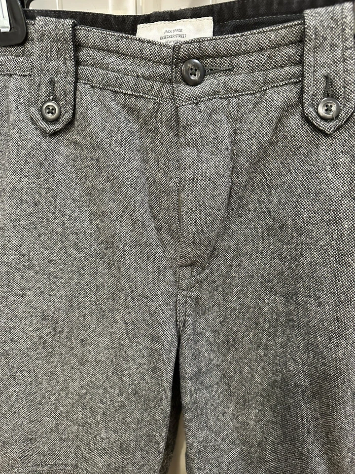 Jack Spade Men's Wool Pants 34"x 26.5" Charcoal Grey Slim Fit Wide beltloop - Image 4 of 4