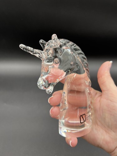 V Nason & C Murano Crystal Unicorn Paperweight - Picture 7 of 8