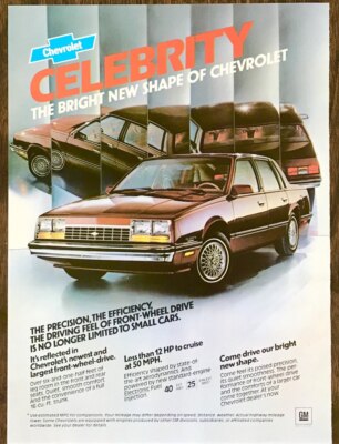 1982 Chevrolet Celebrity PRINT AD Bright New Shape of Chevrolet Chevy