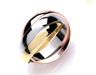 Bague Alliance Russe En Or 9 Carats 3 Couleurs - 2mm - Toutes Tailles (F à Z) - Neuf Avec étiquettes