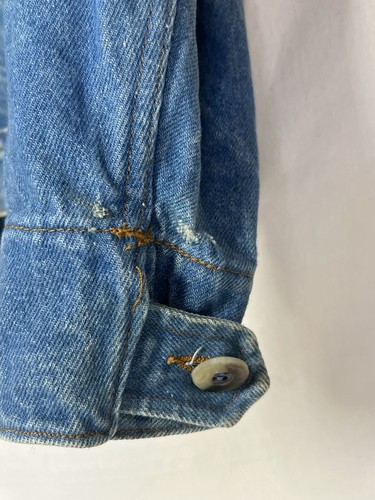 Vintage LL Bean Womens Medium Denim Jacket Tapestry Shoulders Made In USA - Picture 7 of 12
