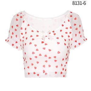Fashion-Solid-Womens-New-O-Neck-Short-Sleeve-Floral-T-Shirt-Top-Tops-Blouse