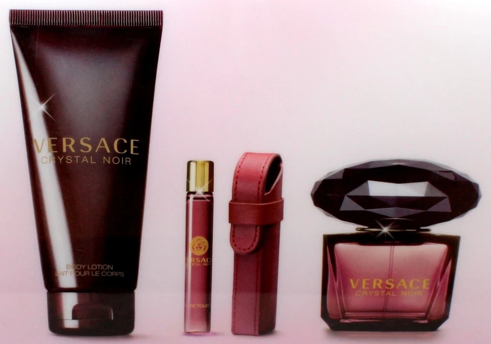 JUEGO DE REGALO VERSACE CRISTAL NEGRO 4 PIEZAS CON EAU DE TOILETTE SPRAY 90 ML (NUEVO EN CAJA-070433) Foto 3 de 3