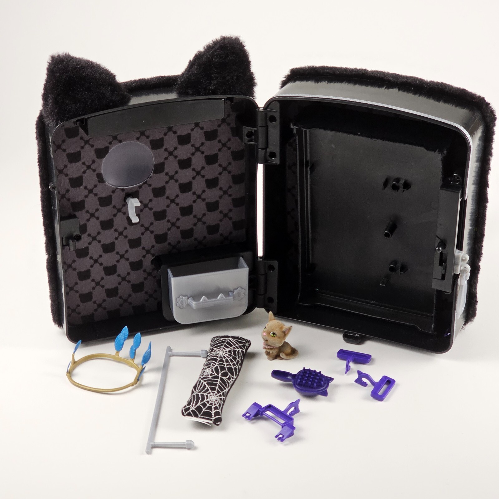 Na Na Na Surprise Backpack Black Fuzzy Kitty Cat w/ accessories image 3