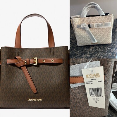 MICHAEL KORS Emilia Small Pebbled Leather Satchel $498 Crossbody Bag. Pick Color