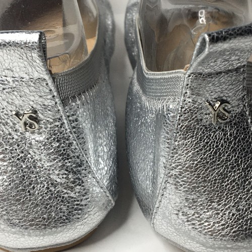 Yosi Samra Vienna Silver Scoop Foldable Leather Ballet Pointed Flat NIB SZ 5M - Picture 3 of 6