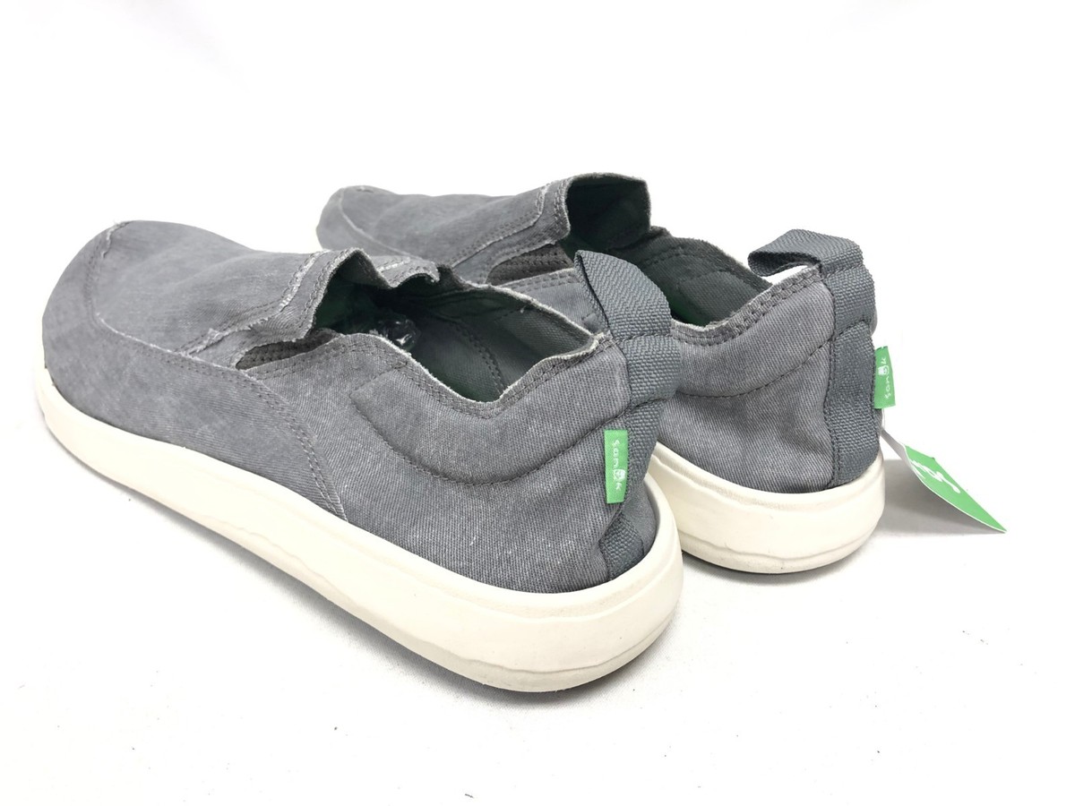 祐介様 靴 Sanuk Chiba Quest Canvas Sidewalk Surfers Black or Grey Gray