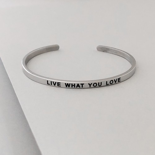 PERSONALIZED Cuff Bracelet MANTRA Inspiration Quote ENGRAVED 'Live What You Love - Picture 8 of 10