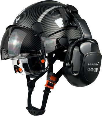 Industrial Safety Helmet with Visor Ear Muffs Hard Hat with Visor Vented Hardhat