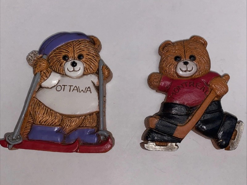 Ottawa And Montreal Bear Refrigerator Magnets 🧲 