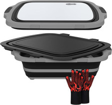 XL Collapsible BBQ Prep Tub with Cutting Board Drain Plug Portable Food Prep
