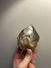 Etched Elestial Smokey Citrine Quartz Crystal