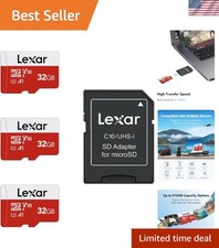 32GB Micro SD Card 3 Pack - High-Speed UHS-I Memory with Adapter, Waterproof