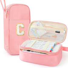 Extra Large Pencil Case,Big Capacity Pencil Pouch,Personalized Initial Pencil Ba