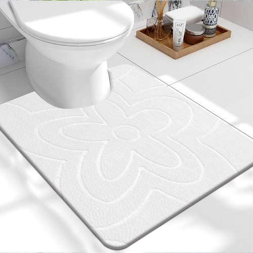 Non Slip Pedestal Bath Mat Bathroom Rug Water Absorbent Toilet Pedestal Mats - Picture 27 of 32