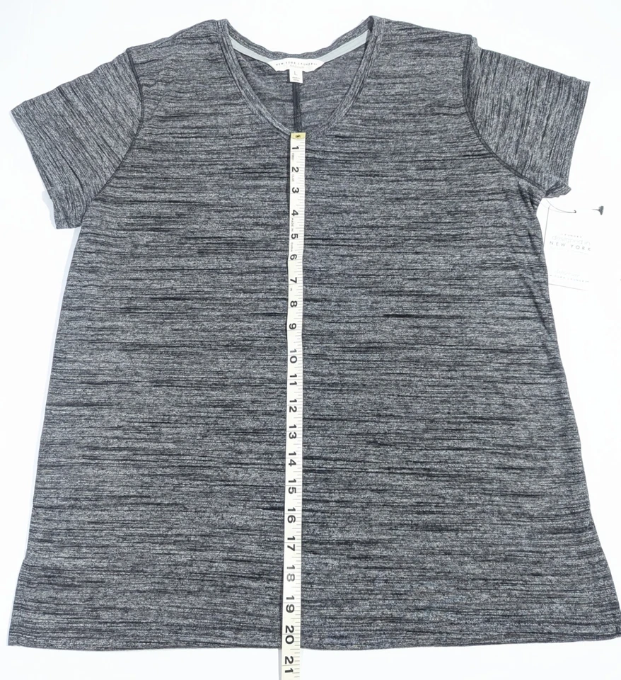 Nuevo con etiquetas Top para mujer New York Laundry, talla grande Athleisure gris jaspeado negro Foto 3 de 4
