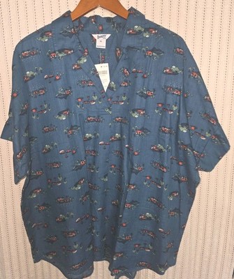 Duluth Womens XL Popover Shirt RV Camper Print 100% Organic Cotton