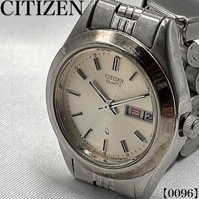 Citizen 6000S96419 Wristwatch Quartz Timepiece Silver Dial Ready To Use
