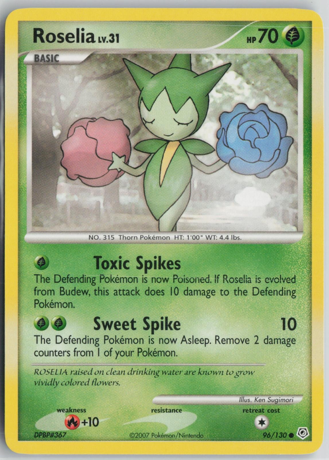 Roselia 96/130 Common Diamond & Pearl Pokemon Lightly Played