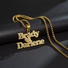 Custom Two Name Necklace Jewelry Pendant Heart Cubic Zirconia Bling Clasp Gifts