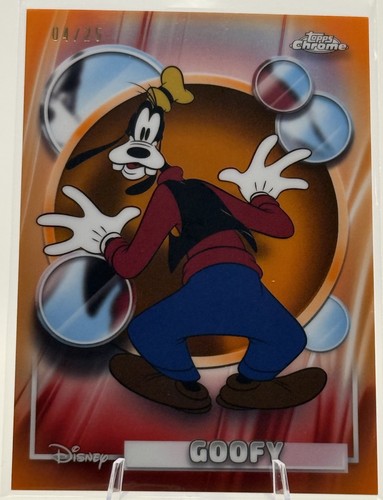2026 Topps Chrome Disney Goofy Orange Refractor /25 Rare Low Numbered