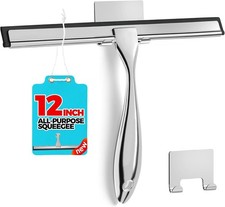 12-Inch All-Purpose Shower Squeegee for Shower Doors, Tile Shower Walls,