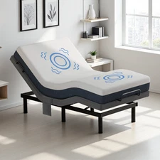 Electric Adjustable Bed Frame With Massage Upgraded Power Base Remote USB Ports