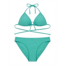 Body Glove Womens Bikini Set Teal Blue Triangle Wrap Top Size M - WD
