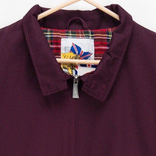 Chaqueta cortavientos Harrington forrada en franela borgoña para hombre XL capa de viaje - Imagen 2 de 15