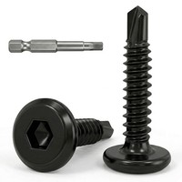 Blechschrauben 50 StüCk Schwarz Selbstschneidend Flachkopf Edelstahl Metall