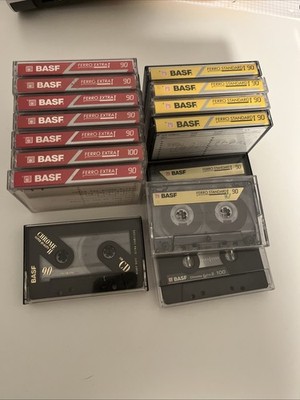 16x  BASF Kassetten Tapes Ferro Extra I 90/Standard 90 Leerkassette Vintage